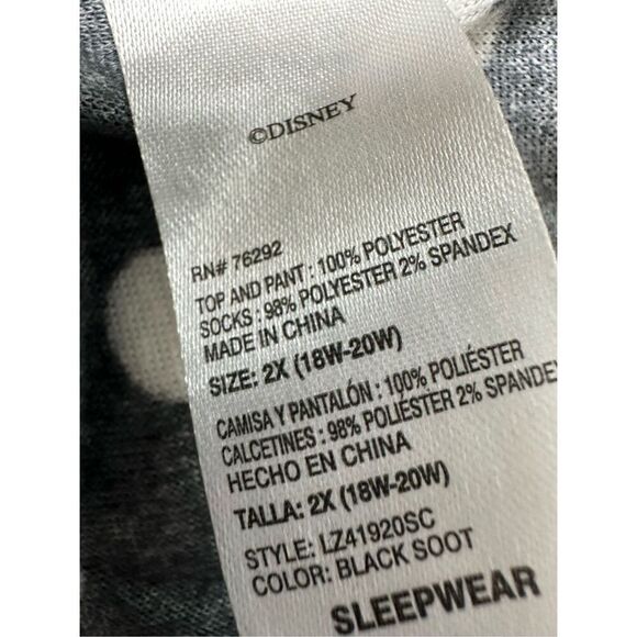 Disney Women’s Fleece Pajamas Pants Black White Elastic Waistband Size 2X - Picture 5 of 10